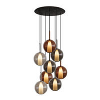 GALERIELEUCHTE Belluna 8-flammig Mehrfarbig Ø 24cm - Multicolor, Glas (24/24/45cm) - s.luce