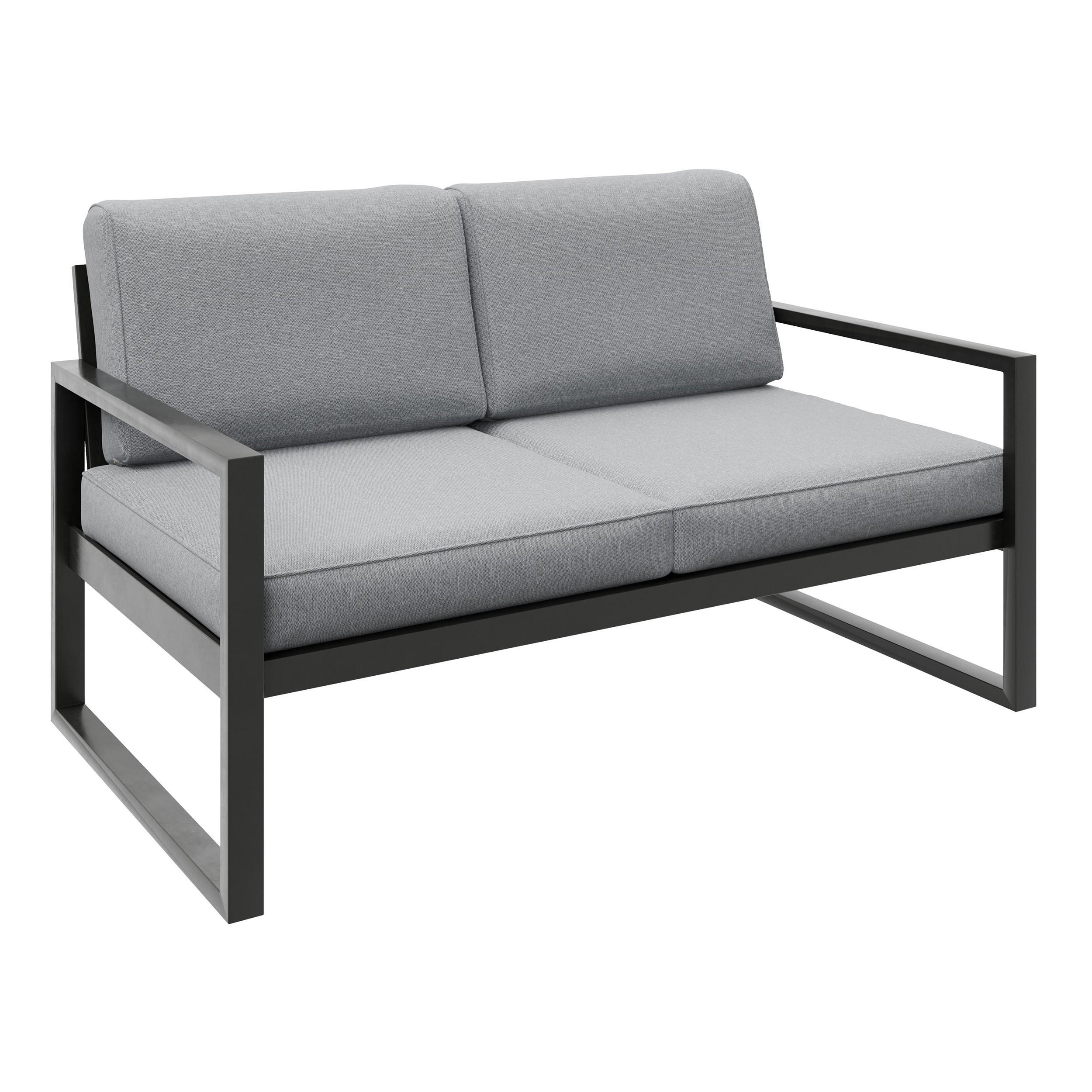 Beautysofa RELAXAČNÍ pohovka Stella 2místná s kovovým rámem, 146 cm, světle šedá
