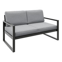 RELAXAČNÍ pohovka Stella 2místná s kovovým rámem, 146 cm, světle šedá - černá/světle šedá, kov (146/86/80cm) - Beautysofa