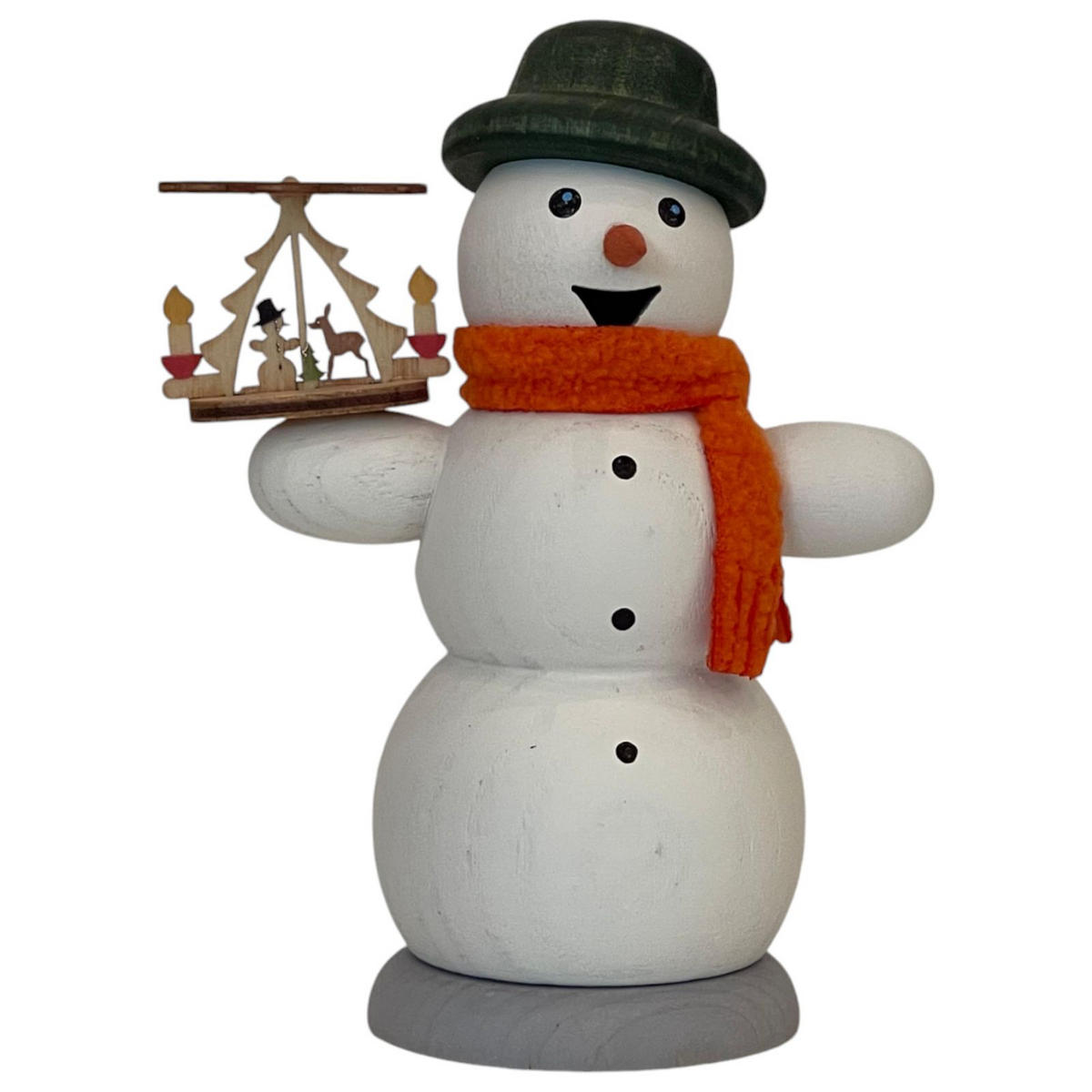 RAUCHFIGUR Schneemann Pyramide 13 cm - Multicolor, Holz (6/13/10cm)