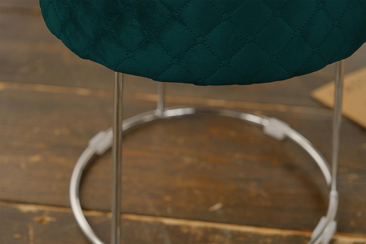 HOCKER DEMI Grün Velvet - Grün, Textil (35/41/35cm) - KAWOLA