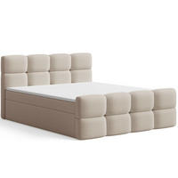 BOXBETT Rivon 180x200 Bouclé-Stoff Beige - Beige, Holz/Textil (180/200cm) - Graingold