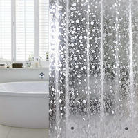 DUSCHVORHANG EVA schimmelresistent wasserdicht mit Ringe und Magnetgewicht halbdurchsichtig - Transparent, Kunststoff (120/180cm) - MCBOSON