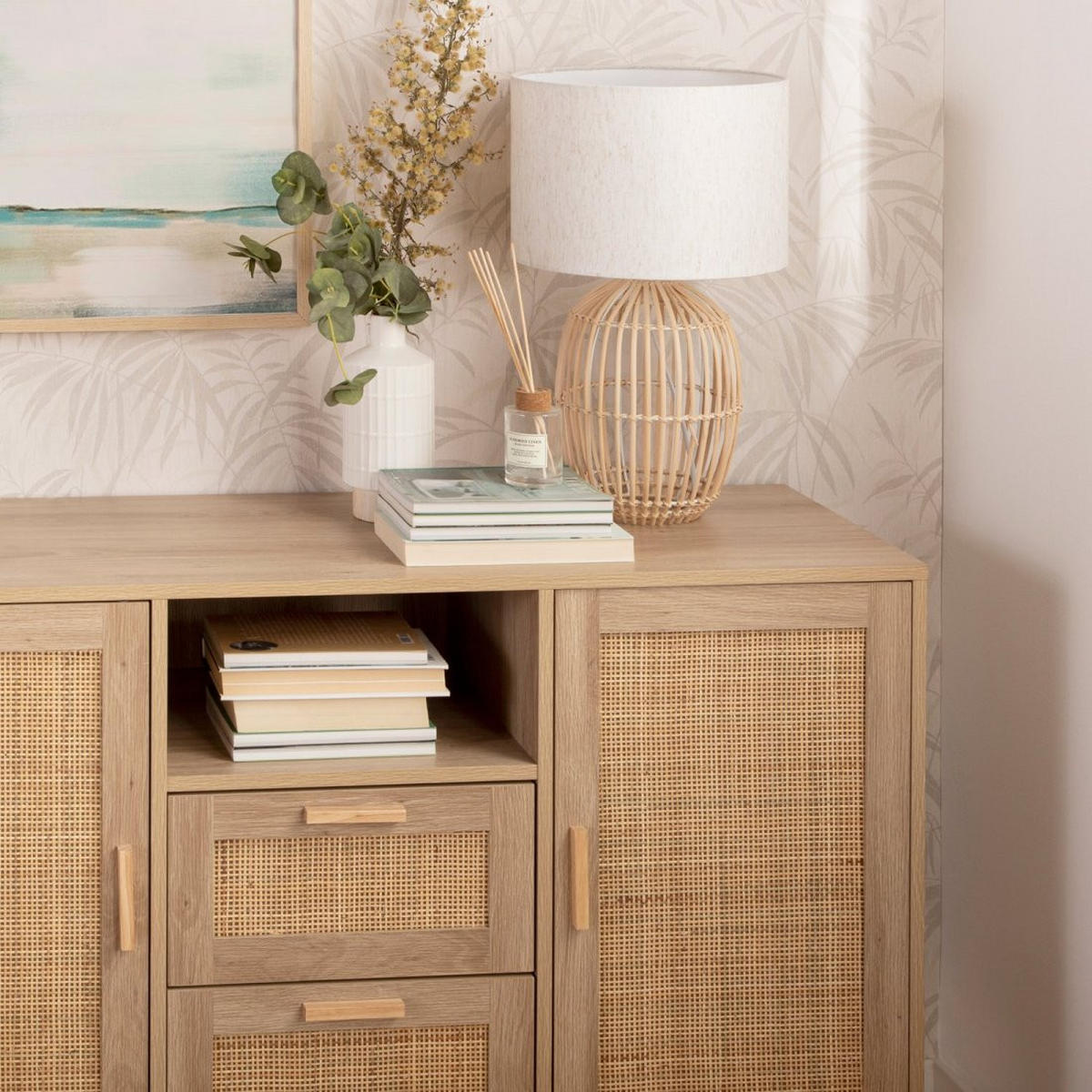 ANRICHTE NIEDRIGE Tahiti Natürlich 120 cm x 79 cm - Naturfarben, Holzwerkstoff (120/79/40cm) - Klast Home