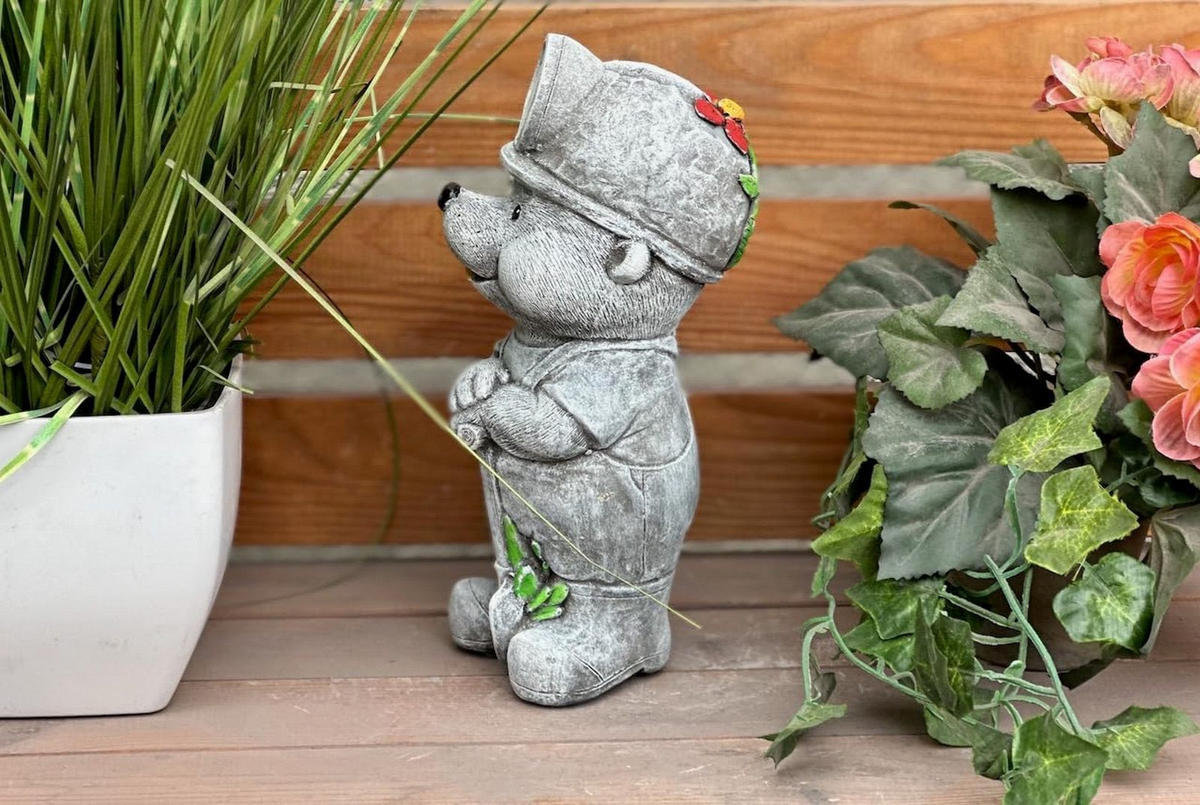 STEINFIGUR Maulwurf Grubi frostfest Steinguss - Grau, Stein (10/24/11cm) - stoneandstyle