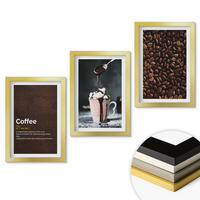 WANDBILDER 3er Set - 20x30 cm Goldrahmen - Kaffeegetränk mit Schlagsahne - Goldfarben, Kunststoff (20/30cm) - ArtPrintCave