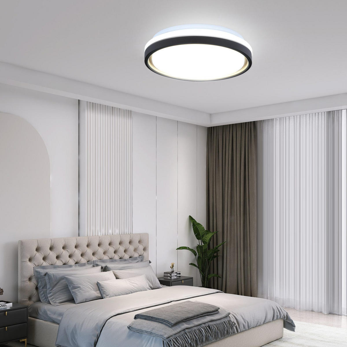 LED-DECKENLEUCHTE Daniel 30/30/6 cm - Schwarz, Kunststoff (30/30/6cm) - Nettlife