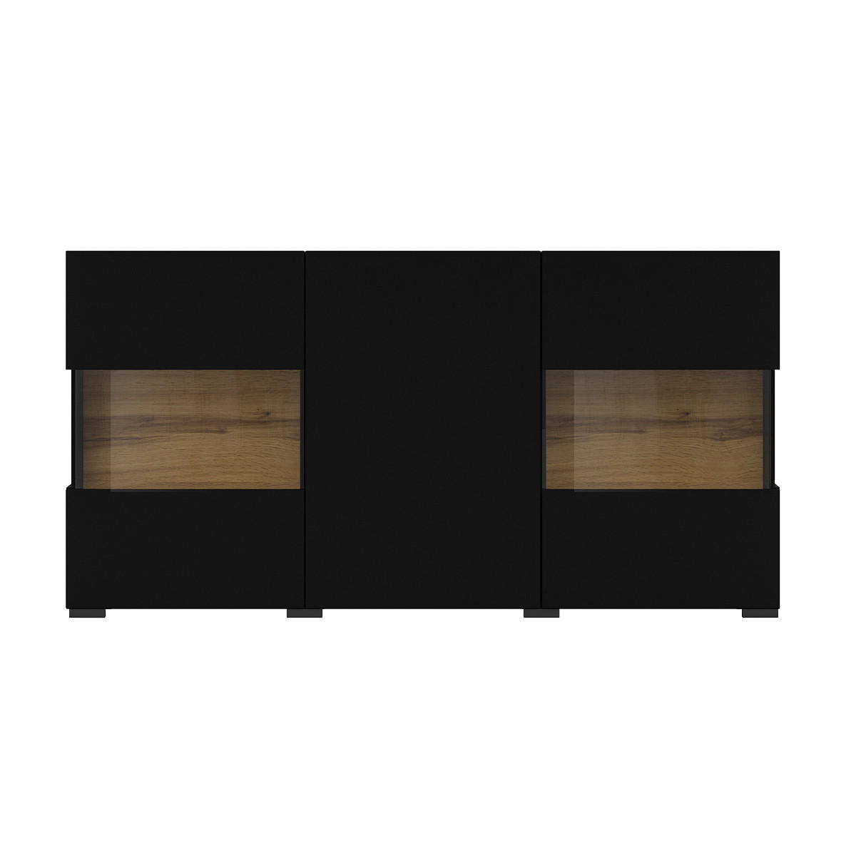 SIDEBOARD Glora Schwarz und Holz - Schwarz, Holzwerkstoff (120/62/35cm) - Petits-meubles