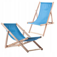 HOLZLIEGESTUHL Hellblau 2 Stk. - Hellblau, Holz (53/80cm) - KADAX
