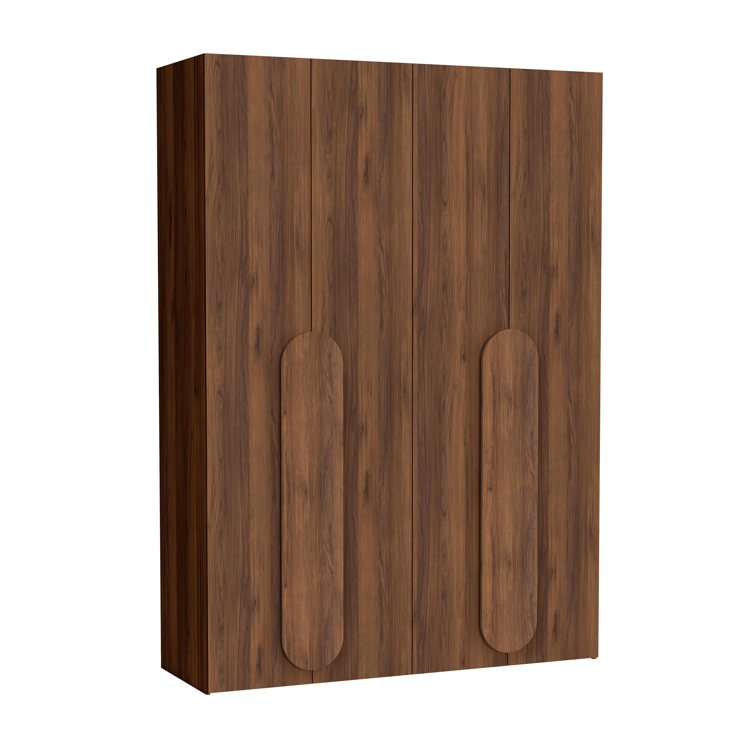 FALTTÜRENSCHRANK Omodeo 170 cm breit in Warmia-Nussbaum – mit WingLine-Falttüren - Walnussfarben, Holzwerkstoff (170/240/58cm) - AX Living