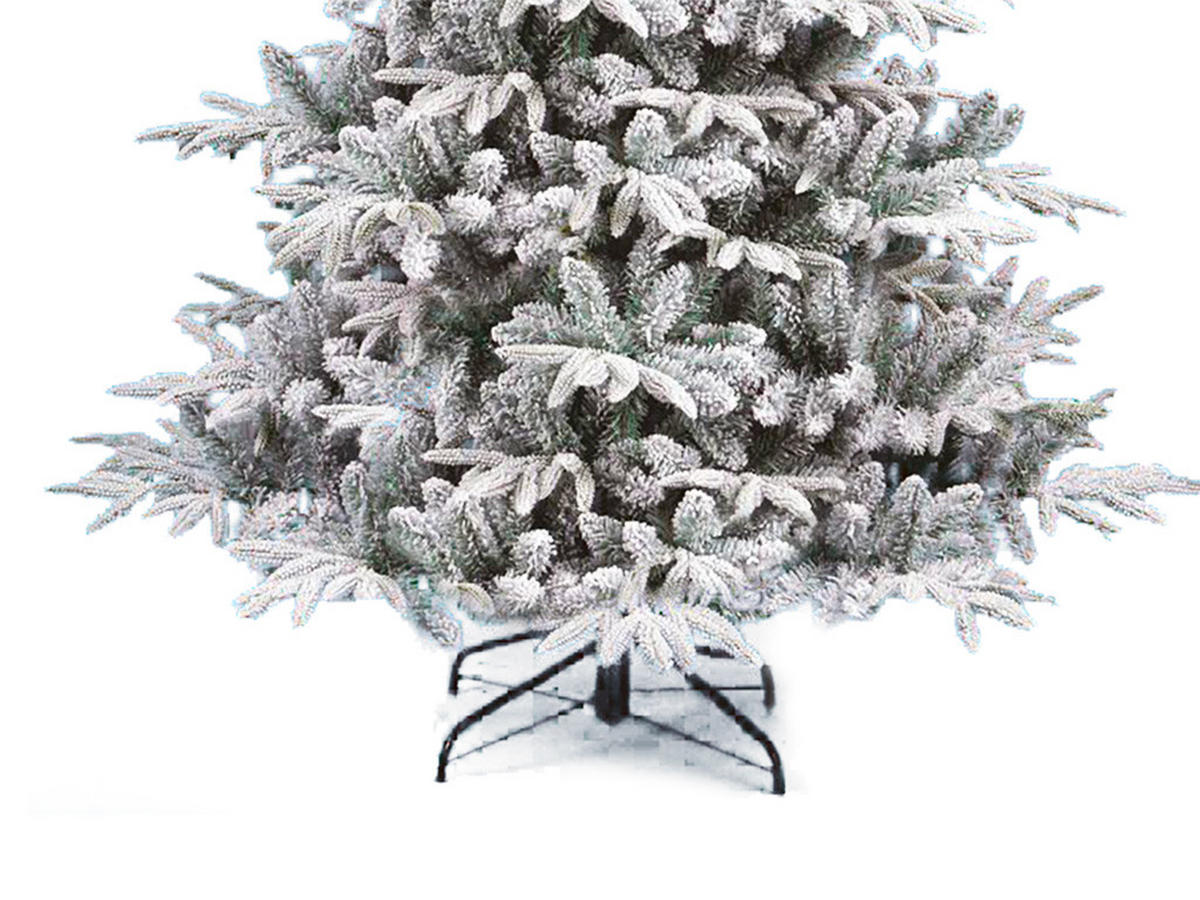 WEIHNACHTSBAUM künstlicher DELUXE ANITA 180 cm, weiß, 2D, 943 Zweige, inkl. Metallständer - Weiß, Kunststoff/Metall (119/180cm) - LAALU