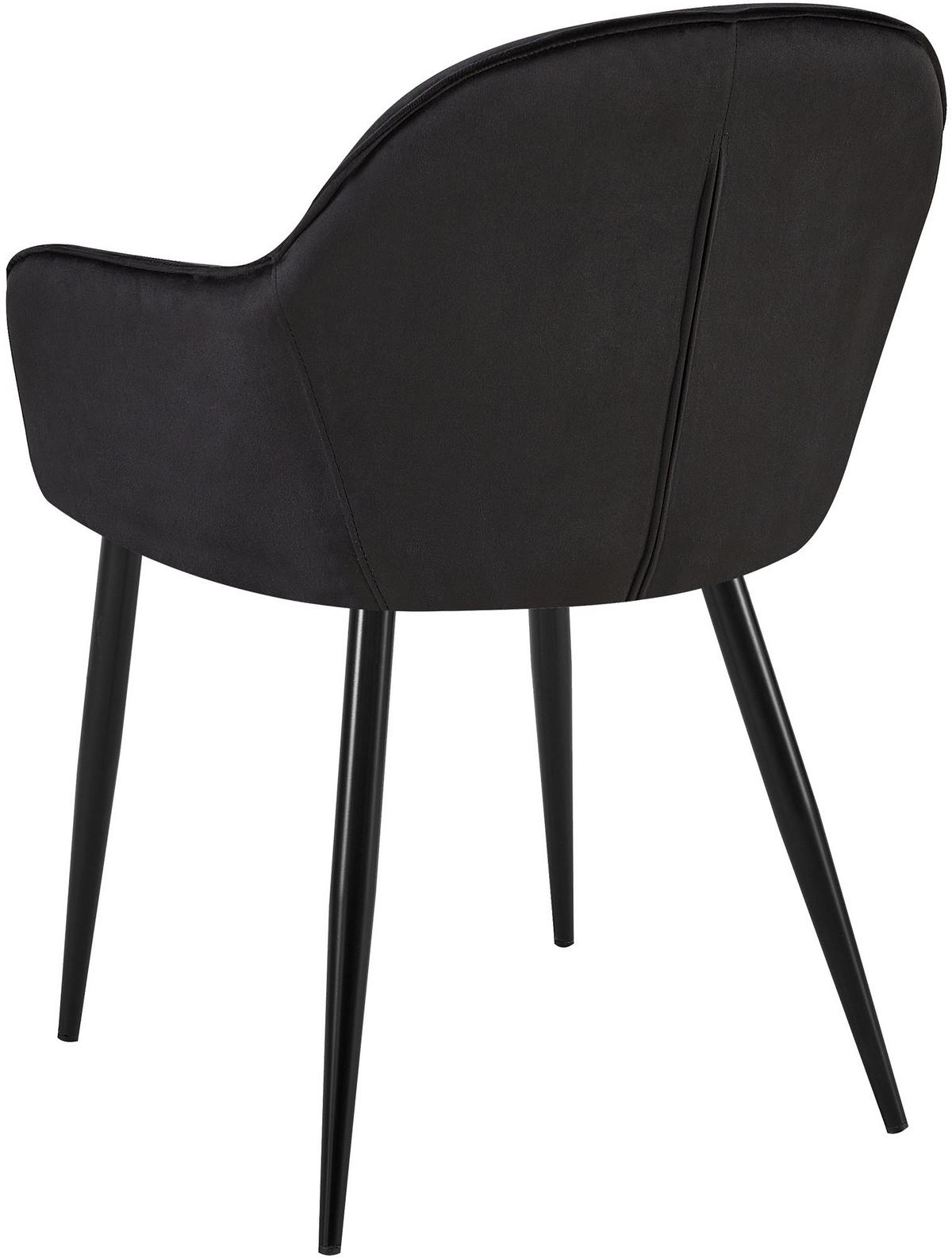 ARMLEHNENSTUHL Samt schwarz - Schwarz, Textil/Metall (60/84/60cm) - CLP