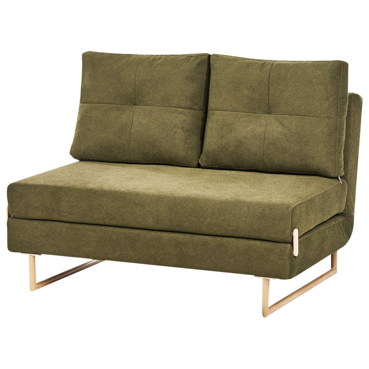 CANAPEA EXTENSIBILĂ cu 2 locuri textil verde Jerslev - maro/verde, material textil (120/87/84cm) - Beliani