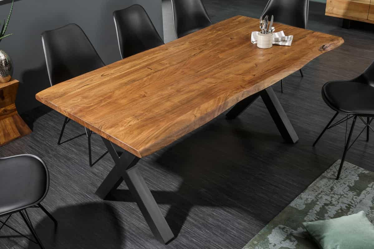 ESSTISCH MAMMUT NATURE Akazie 160cm - Braun/Grau, Holz/Metall (90/160/77cm) - riess-ambiente