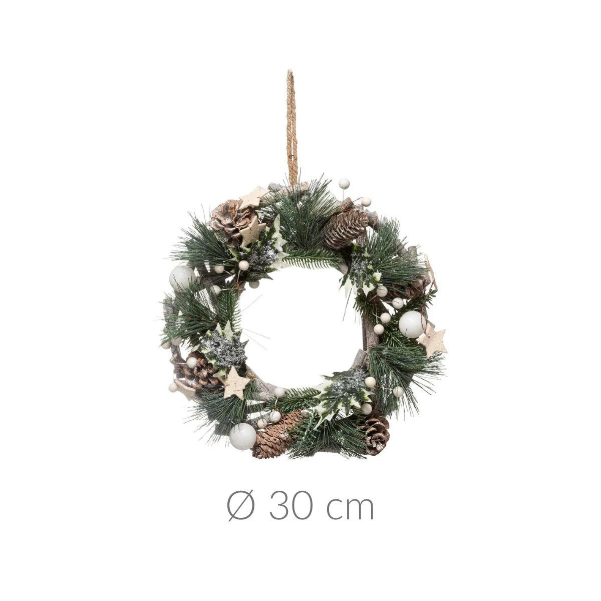 WEIHNACHTSKRANZ aus Naturmaterialien 32/9,5/32 cm - Multicolor, Holz (9.5/32/32cm) - Atmosphera Createur d´interieur