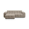 ECKSOFA links Kendal aus strukturiertem Stoff dunkelbeige 4 Sitzplätze - Mokka, Textil (173/256cm) - Micadoni