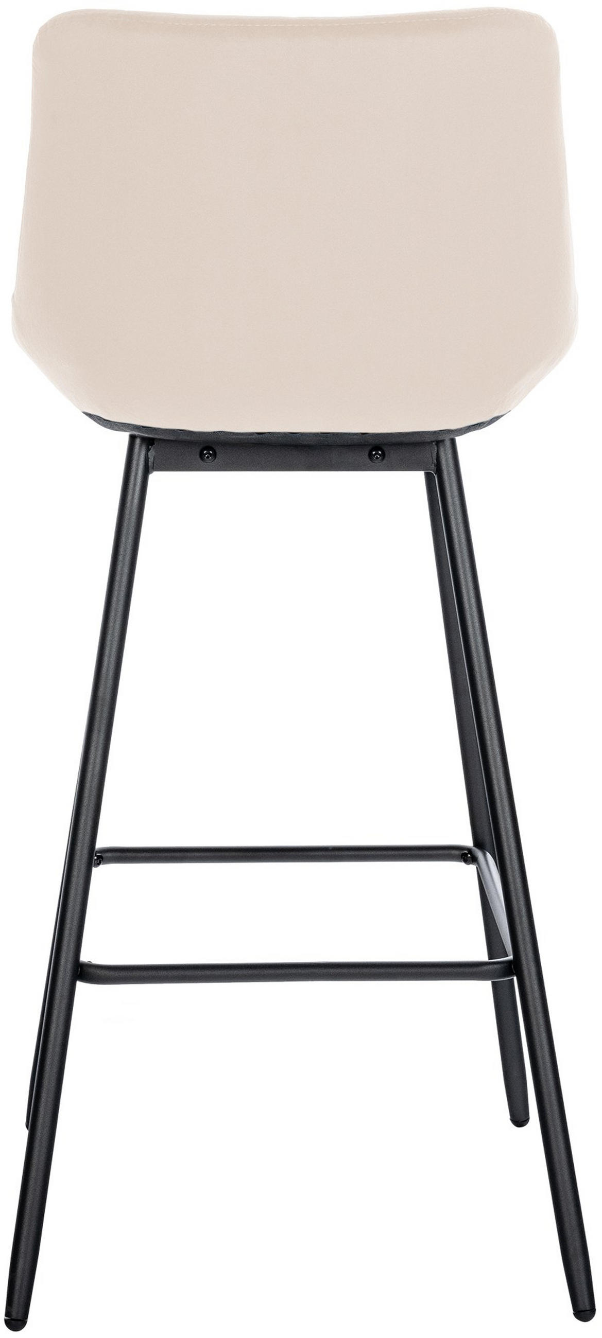 BARHOCKER Welton Samt creme - Schwarz/Naturfarben, Textil/Metall (49/104/56cm) - TPFLiving