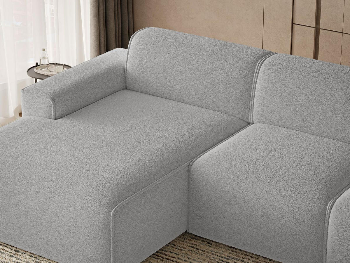 ECKSOFA Lavia Grau Links - Schwarz/Grau, Holz/Kunststoff (310/165cm) - Graingold