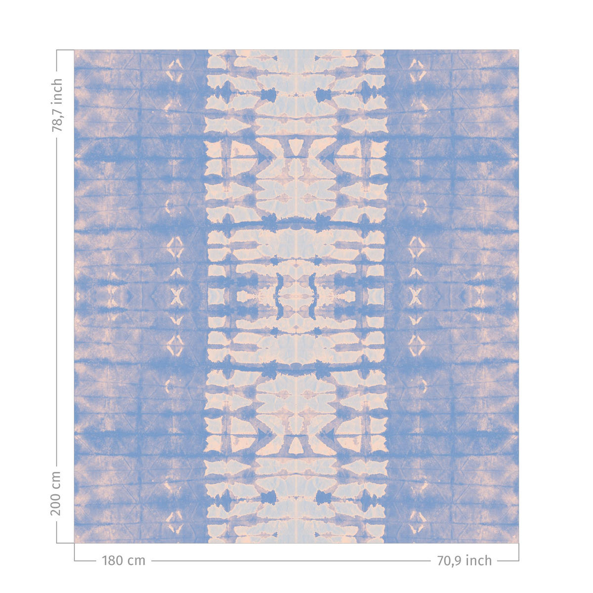 DUSCHVORHANG Batik Streifen in Apricot und Blau 180/200 cm - Blau, Textil (180/200cm) - Bilderwelten