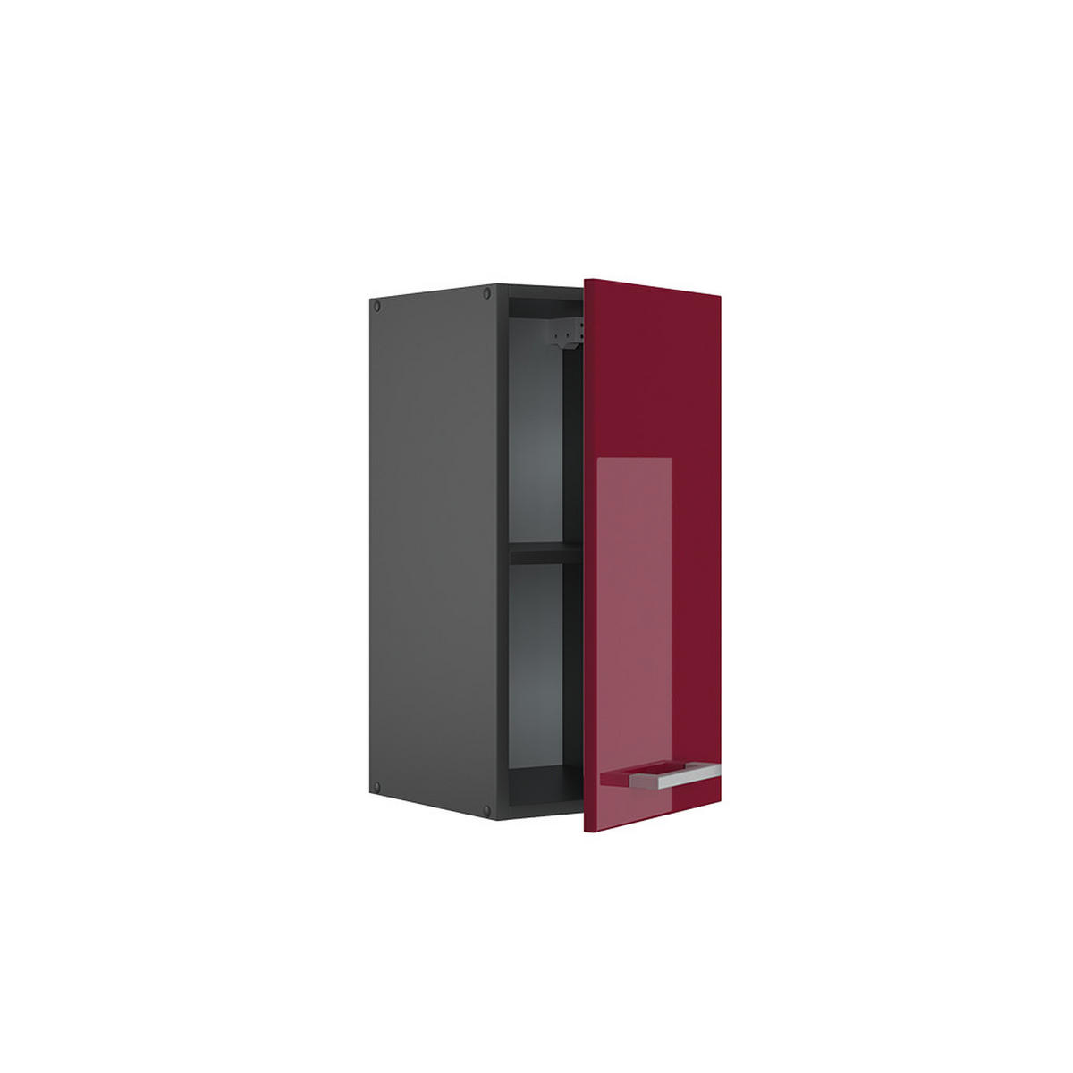 HÄNGESCHRANK R-Line Rot Hochglanz 30 cm - Bordeaux/Anthrazit, Holzwerkstoff (30/60/31cm) - Vicco