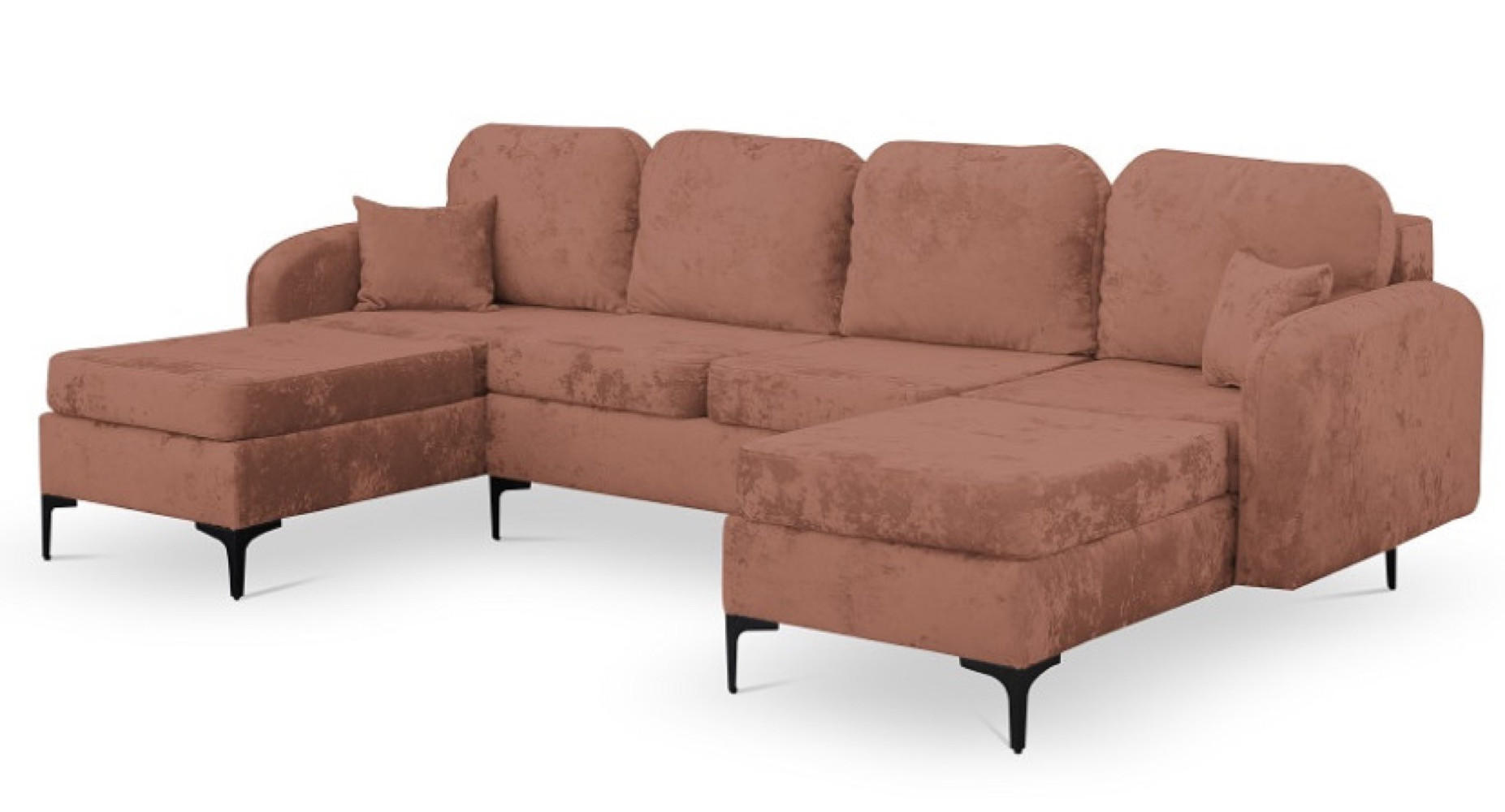 ECKSOFA Rosa VENI U - Rosa, Textil (294/172cm) - Sepro Meble