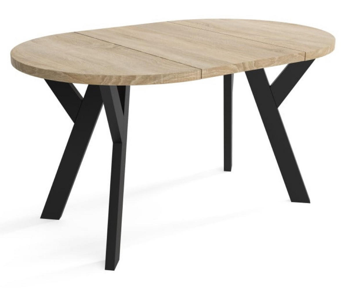 TISCH Schwarz Sonoma Eiche Ausziehbar Rund 90/130 cm - Multicolor, Holzwerkstoff (130/90/75cm) - Sepro Meble
