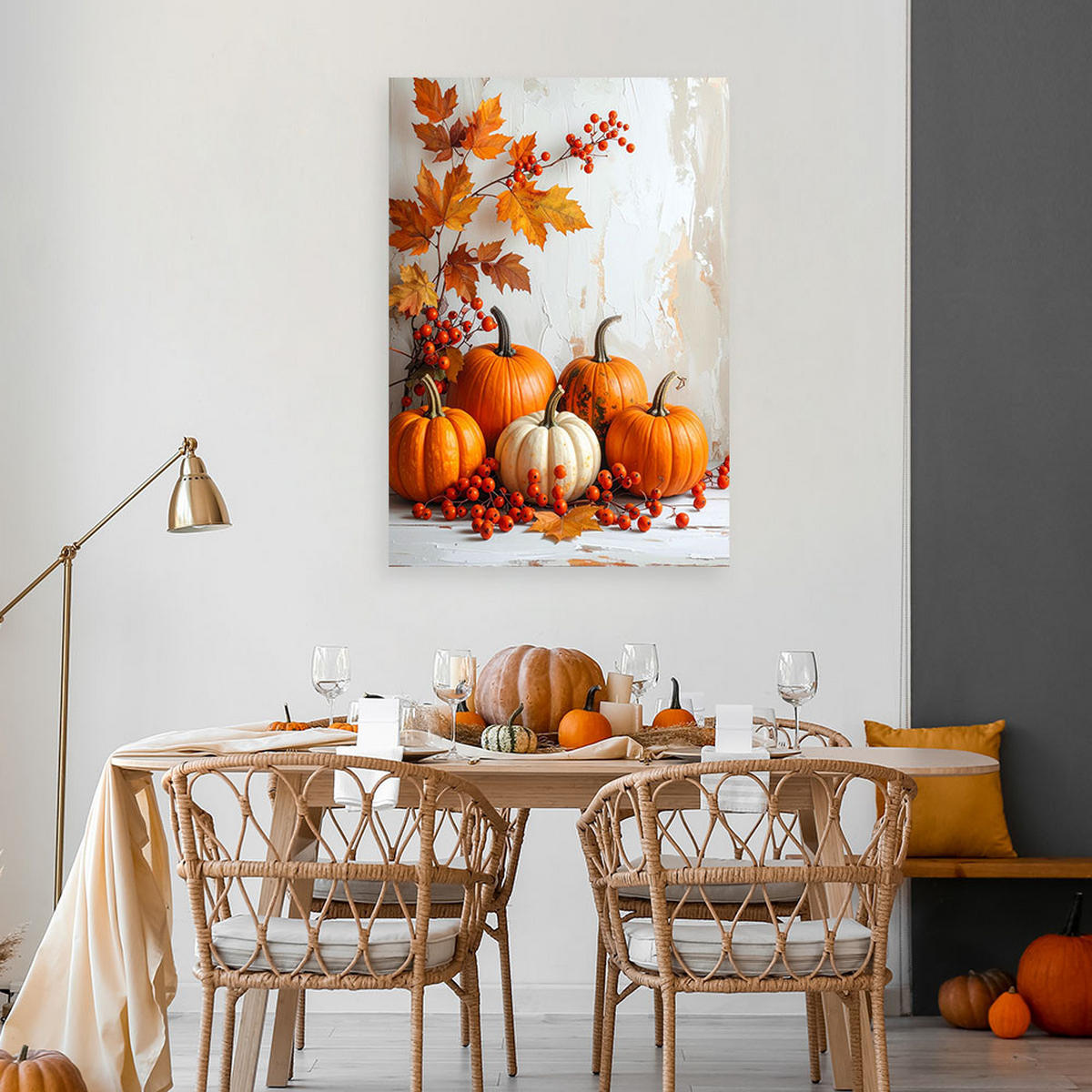 LEINWANDBILD Natur und Botanik 80x120cm - Orange, Textil (80/120cm) - Feeby