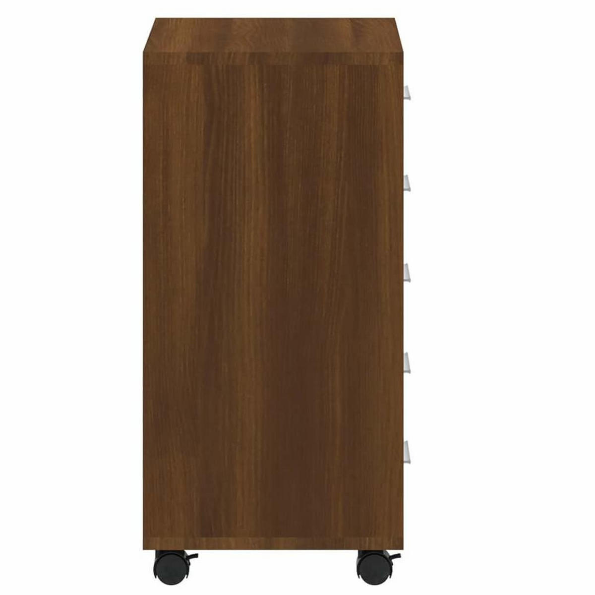 SCHUBLADENSCHRANK Mit Rollen Braun Eichen-Optik Holzwerkstoff - Braun, Holzwerkstoff (38/63/33cm) - vidaXL