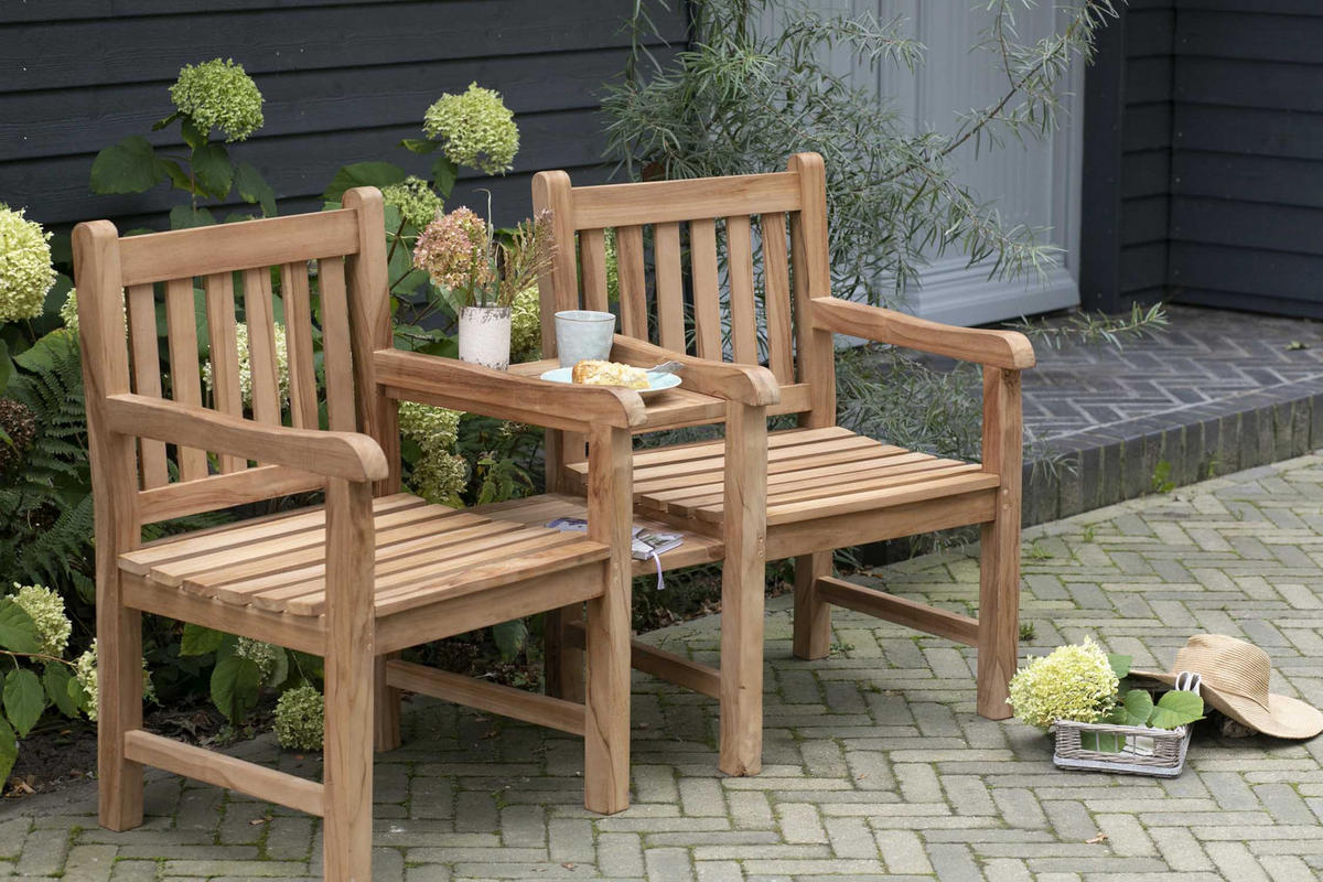 GARTENBANK Feierabend - Naturfarben, Holz (160/94/57cm) - Mr. Deko