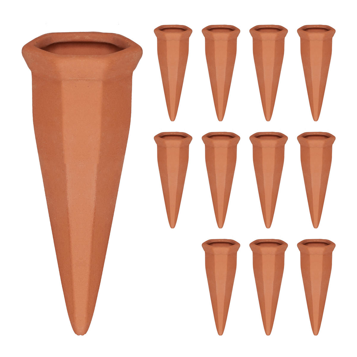 12XTONKEGEL - Hellbraun, Keramik (5/13/4.5cm) - Relaxdays