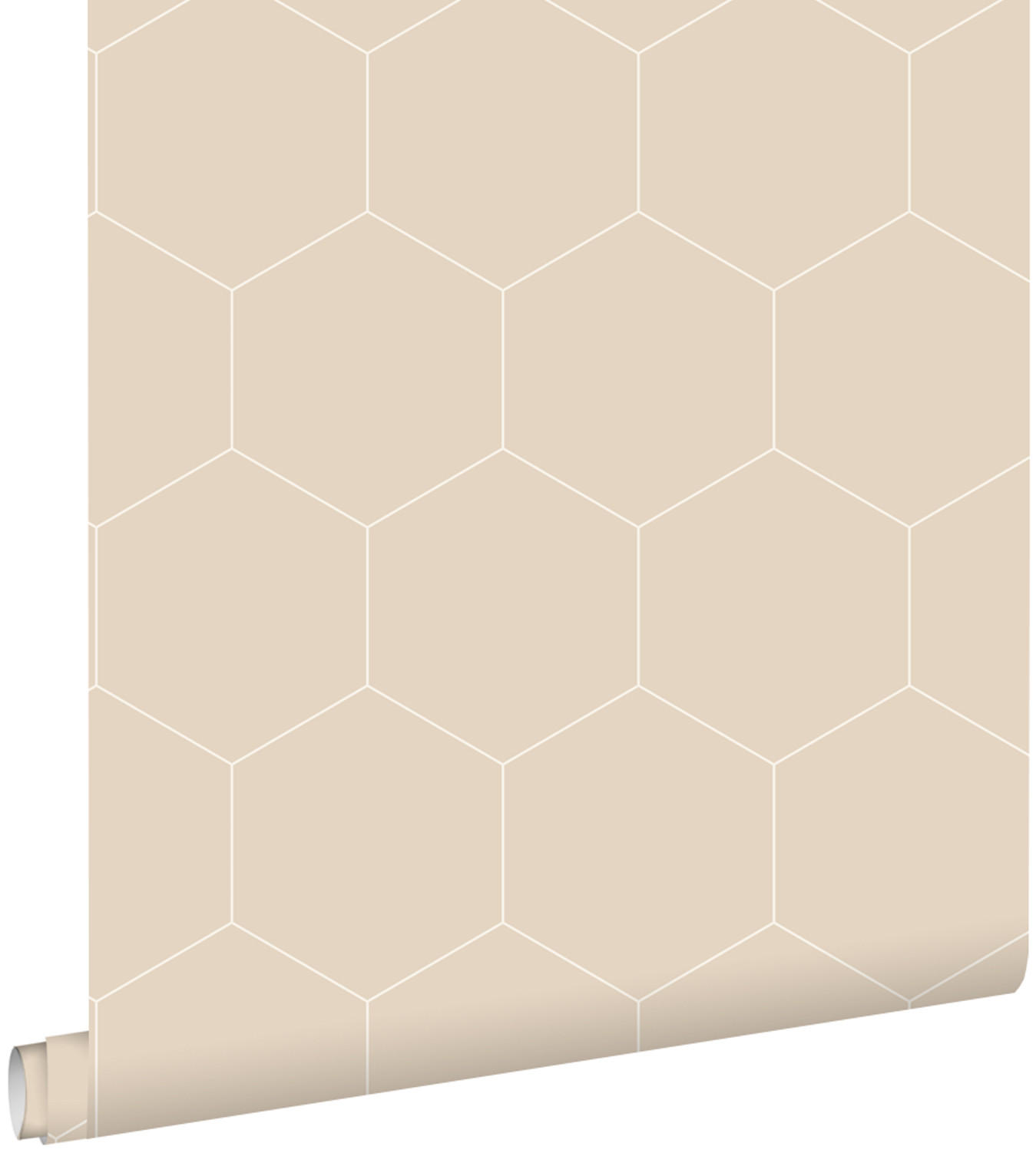 TAPETE Wabenmuster 53 cm x 10.05 m - Beige, Papier (53/1000cm) - ESTAhome