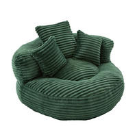 SITZSACK 1-Sitzer 108/108/52 cm in Dunkelgrün aus Cord - Dunkelgrün, Textil (108/52/108cm) - CHICFURN