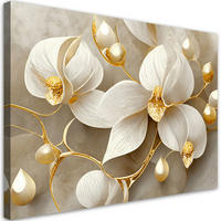 LEINWANDBILD Orchidee glamourös gold 100x70cm - Goldfarben, Textil (100/70cm) - Feeby
