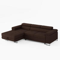 ECKSOFA VEMO MINI Links Braun Cord-Stoff Kompakter Komfort für Wohnräume - Braun, Textil (235/175cm) - Barchello