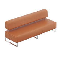 LÄSSIGES Sofa – Metallbeine, Lederbezug, Schaumstoffkern - Braun, Metall (60/70/150cm)