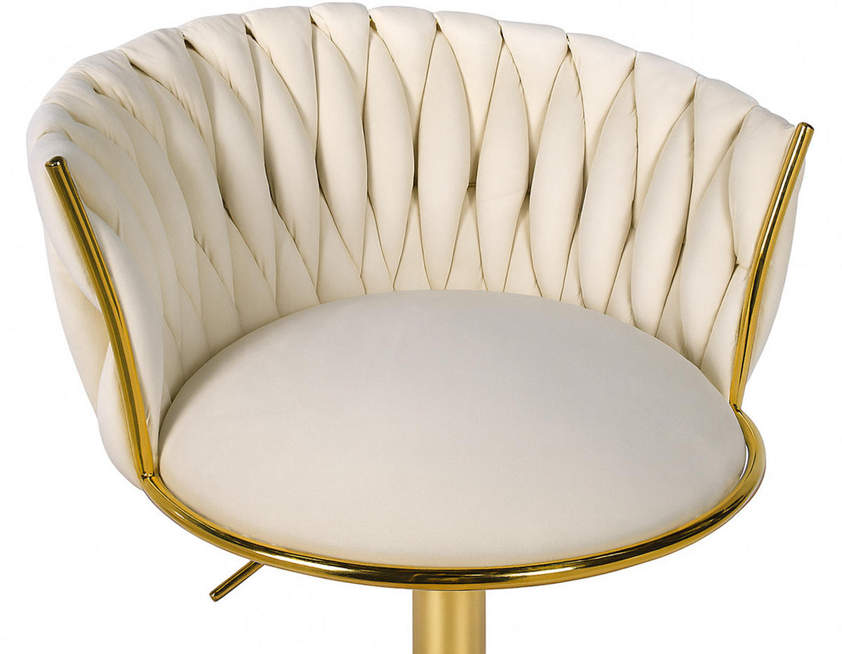 BARHOCKER MIG beiger Sitz, Goldbasis - Beige, Textil (51/105/50cm) - Valora