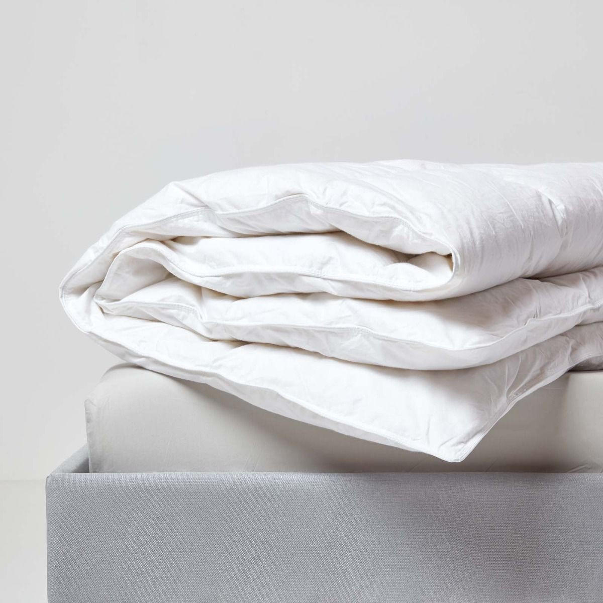 FEDERBETTDECKE 200/200 cm, Enten-Federn & Daunen - Weiß, Textil (200/200cm) - Homescapes