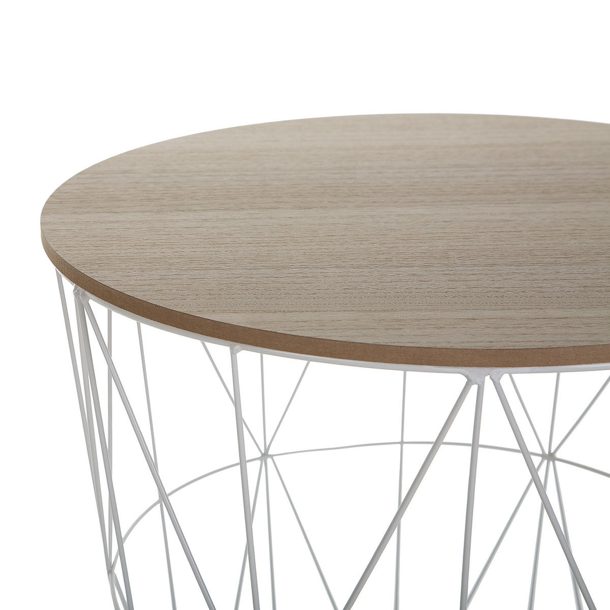 BEISTELLTISCH weiß/heller Holzfarbton 40 cm Lanark - Hellbraun/Weiß, Holzwerkstoff (40/40/40cm) - Beliani