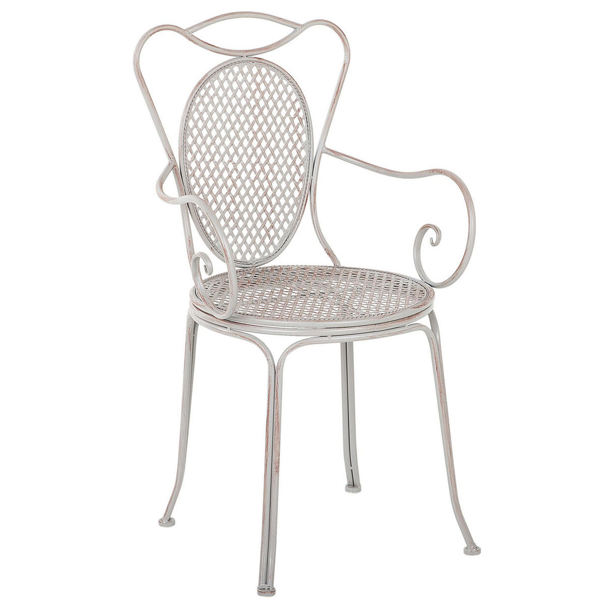 GARTENSTUHL 2er-Set Metall hellgrau Cilento - Hellgrau, Metall (42/94/43cm) - Beliani