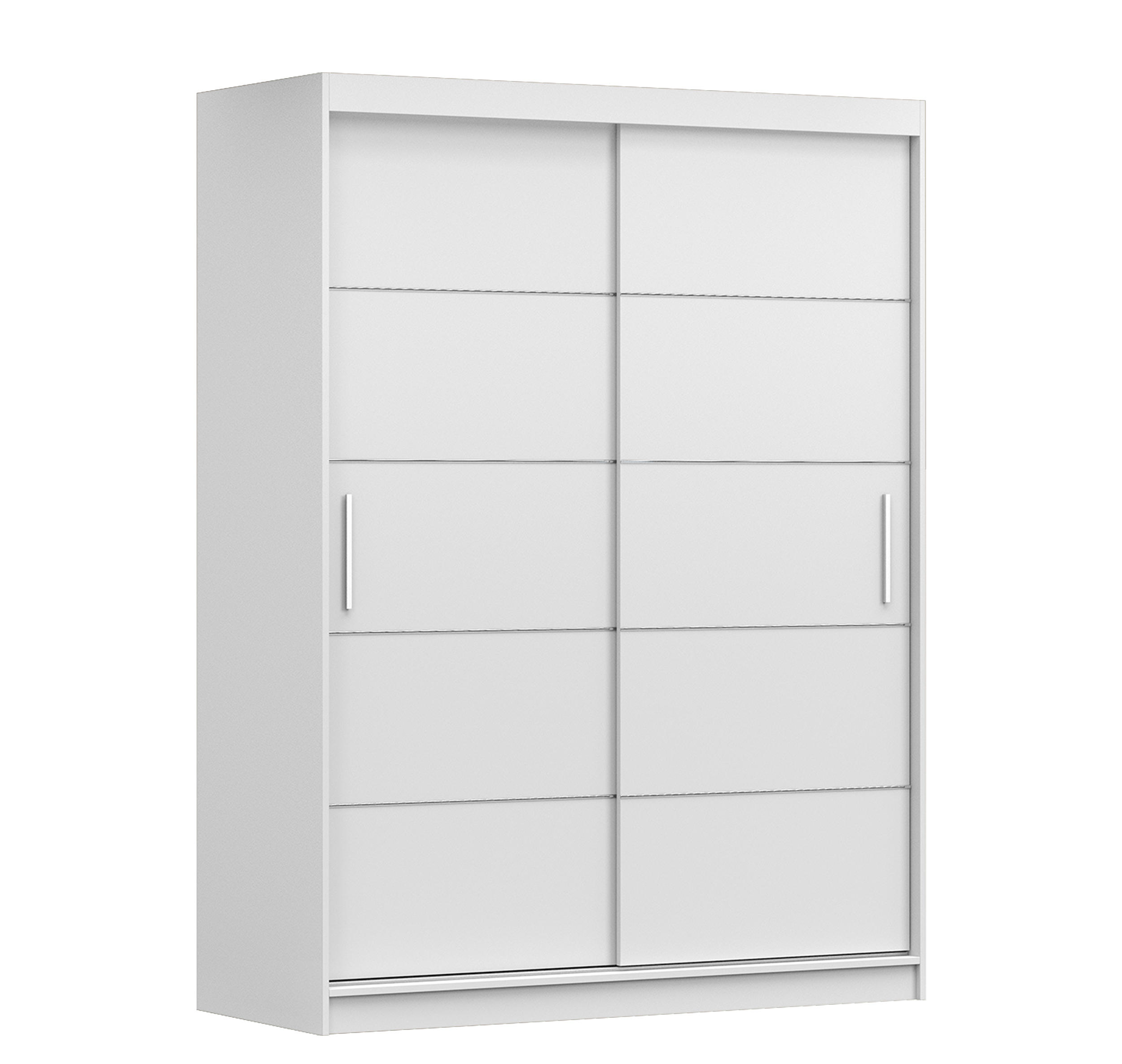 SCHIEBETÜRENSCHRANK - Lara 06 - Weiß - Weiß, Holzwerkstoff/Metall (150/200/61cm) - Möblo