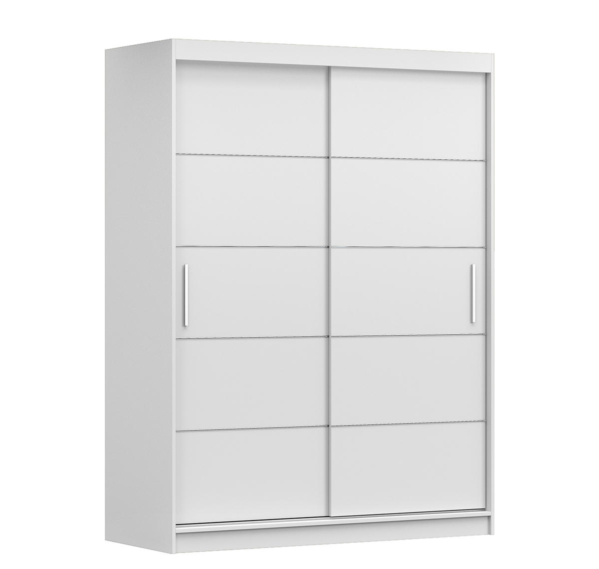 SCHIEBETÜRENSCHRANK - Lara 06 - Weiß - Weiß, Holzwerkstoff/Metall (150/200/61cm) - Möblo