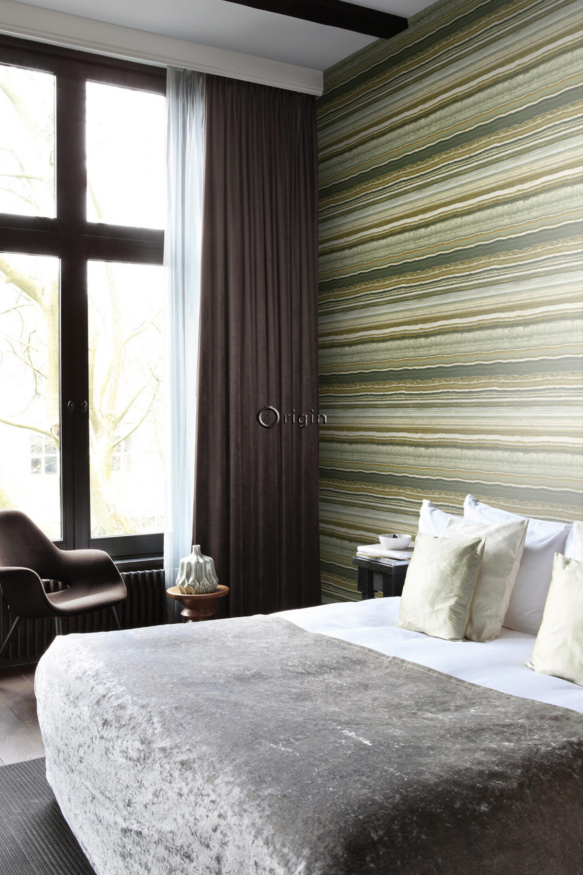 TAPETE Marmor-Optik 53 cm x 10.05 m - Gelb, Papier (53/1000cm) - Origin Wallcoverings