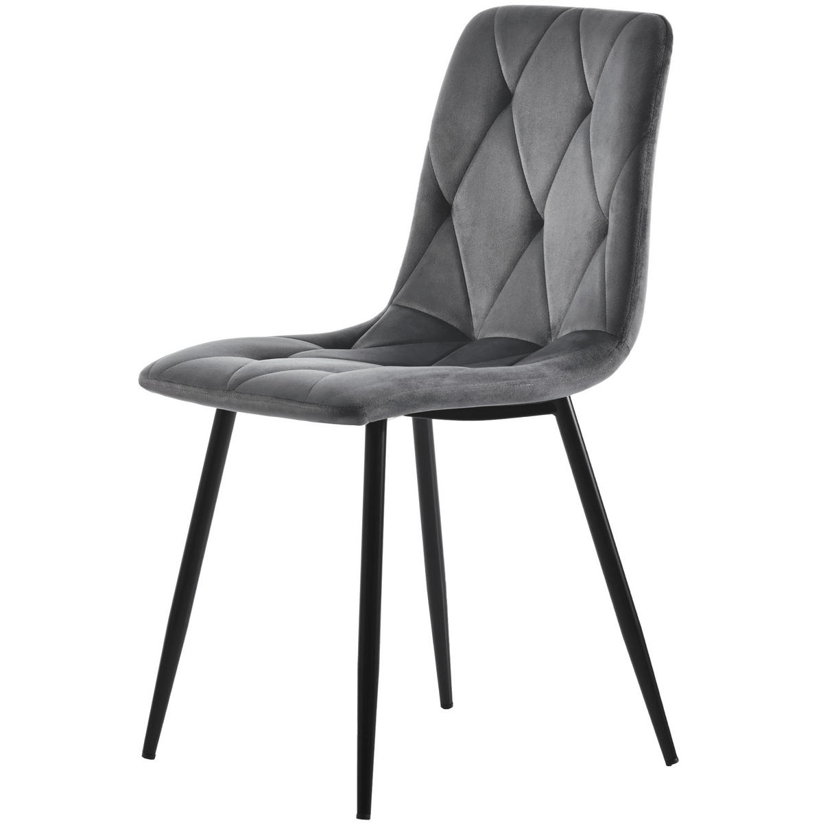 ESSTISCHSET 117x68 Cm Mit 4 Stühlen, Rechteckig, Dunkelgrau Twill, Gold - Grau, Holzwerkstoff (117/75/68cm) - FLIEKS