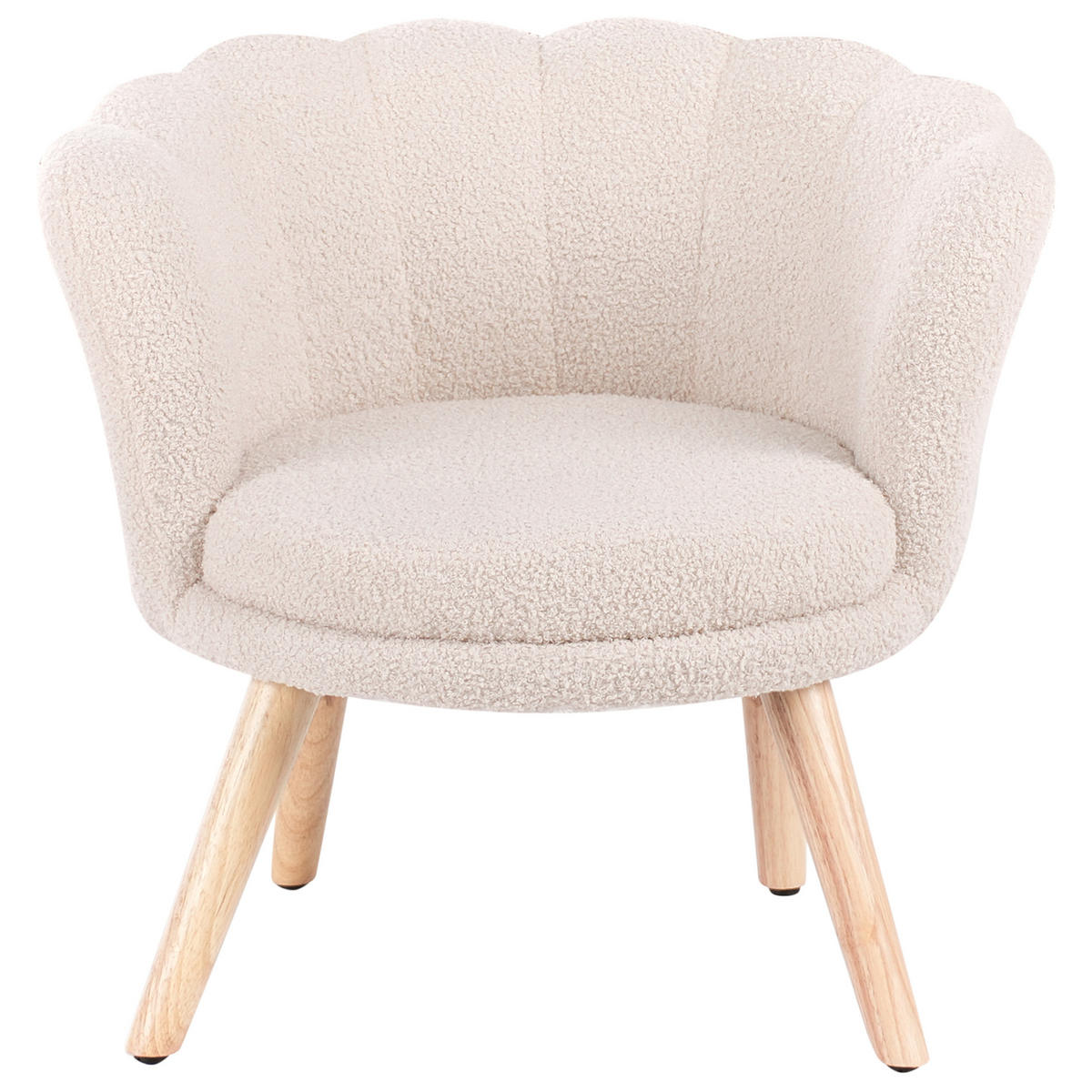 KINDERSESSEL Bouclé Hellbeige Halby - Beige, Textil (60/54/54cm) - Beliani
