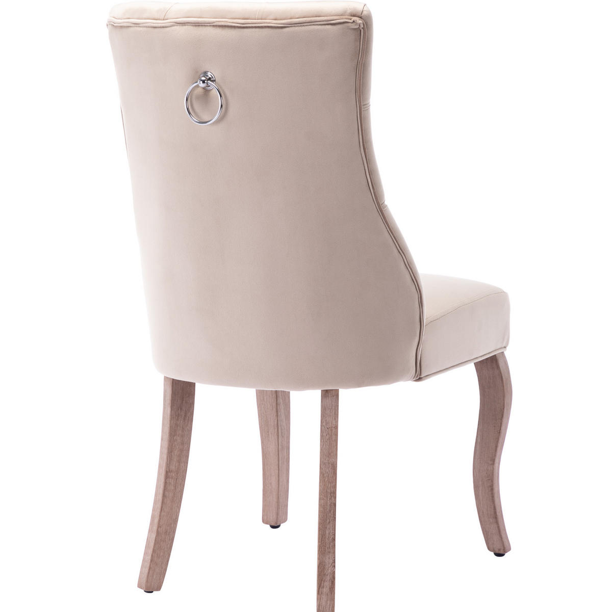 ESSZIMMERSTUHL mit hoher Rückenlehne ca. 97 x 51 x 47 cm Samt Beige - Beige, Holz (51/97/51.2cm) - Meubliv
