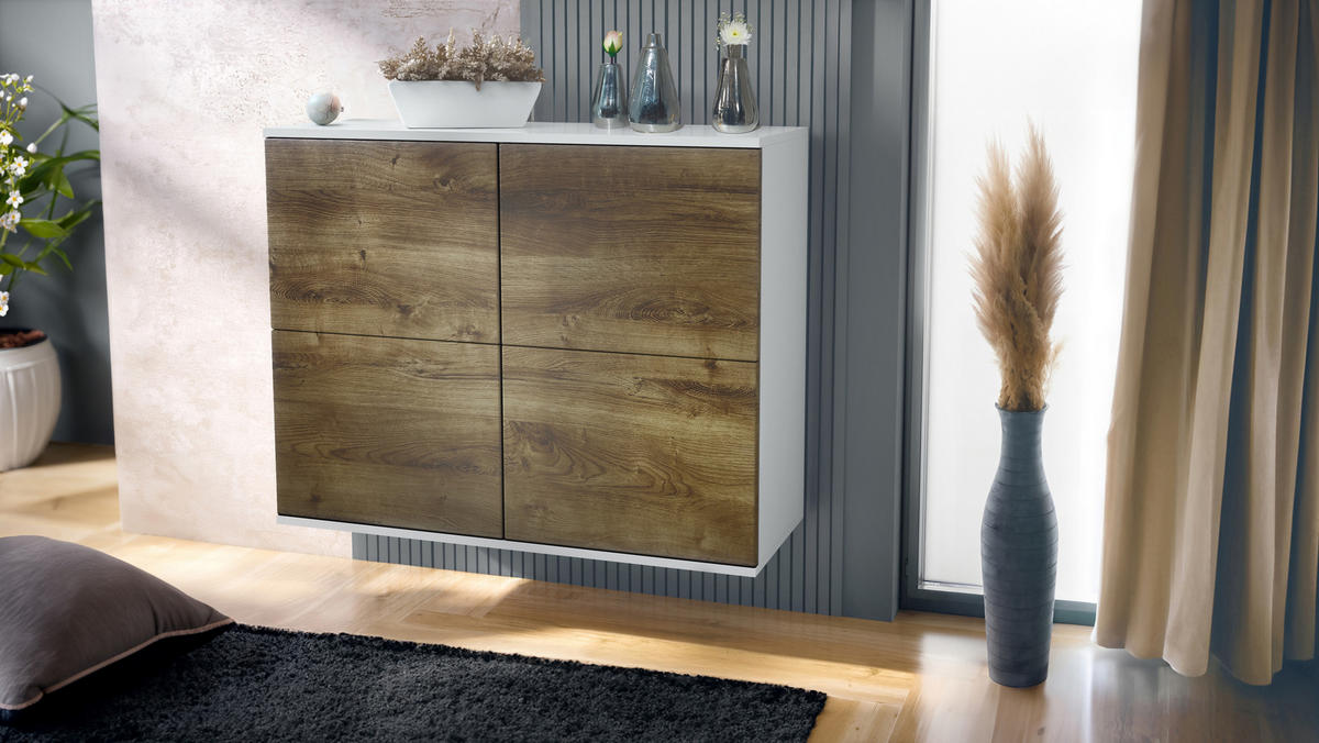 KOMMODE Rova Eiche Ribbeck - Alteiche, Holzwerkstoff (92.5/73.5/35cm) - Vladon