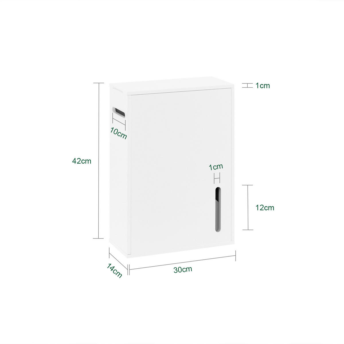 TOILETTENROLLENHALTER Weiß - Weiß, Holzwerkstoff (14/42/30cm) - SoBuy