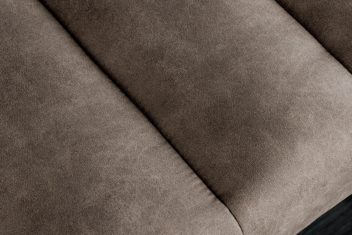 SITZBANK PETIT BEAUTÉ Microfaser Taupe 110 cm - Taupe/Schwarz, Textil/Metall (108/40/40cm) - riess-ambiente