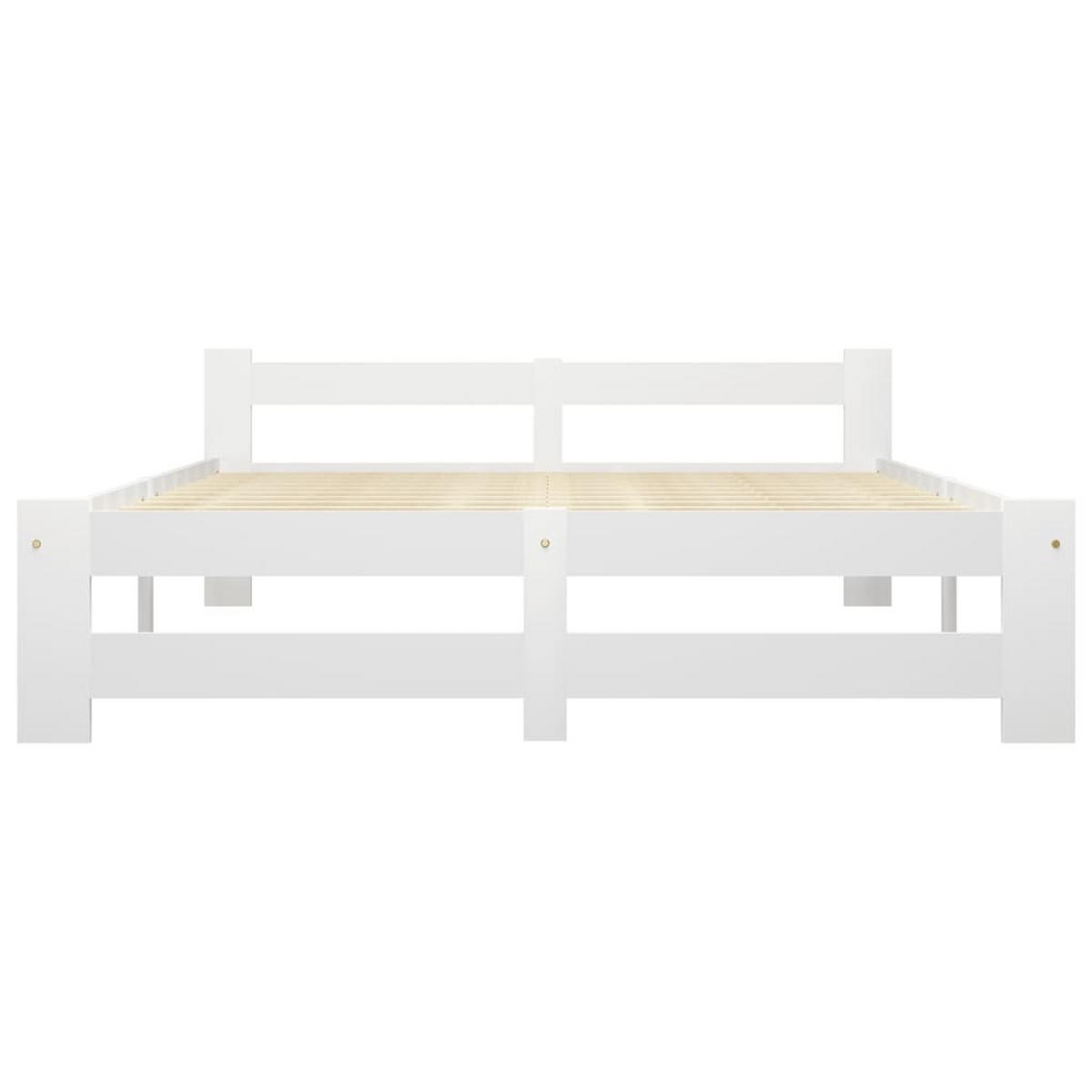 MASSIVHOLZBETT Weiss Kiefer 120/200 Cm - Weiß, Holz (120/200cm) - vidaXL