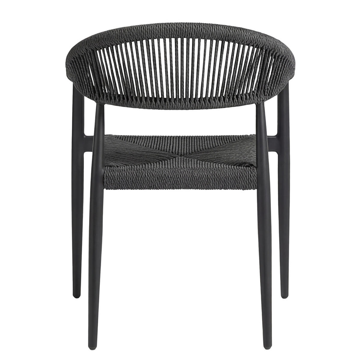 GARTENSTUHL - Aluminium / Polyrattan - Anthrazit, Kunststoff/Metall (56/77/60cm) - home24